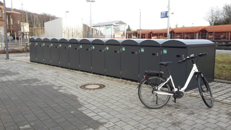 Fahrradboxen am Bahnhof in Stolberg